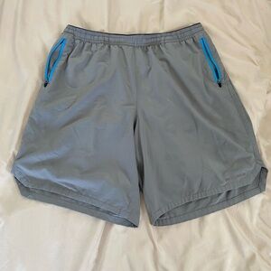 Patagonia Men's Athletic Shorts in Gray with Blue Accents